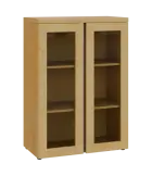 MHN 3 - 8S kancelářská skříň, 2-dveřová/prosklená, 1120x800x400, javor horský